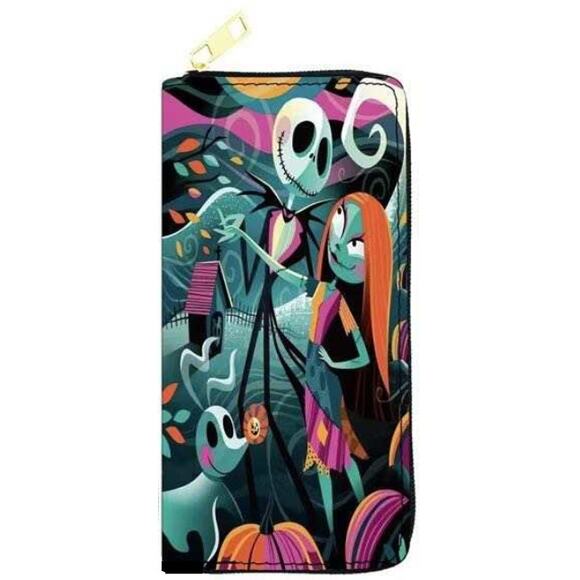 Nightmare Before Christmas Billfold Zippered Wallet Skellington (23) - Picture 1 of 2